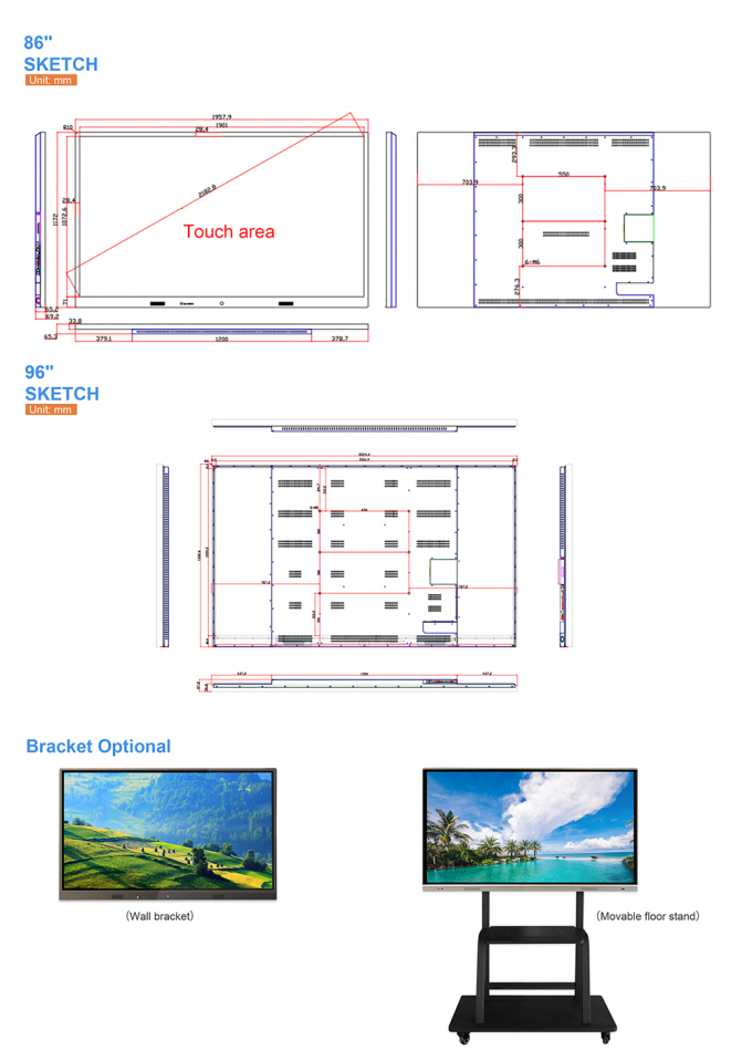 65Inch Display Interactive White Board 20 points IR multi touch LCD  interactive whiteboard 3