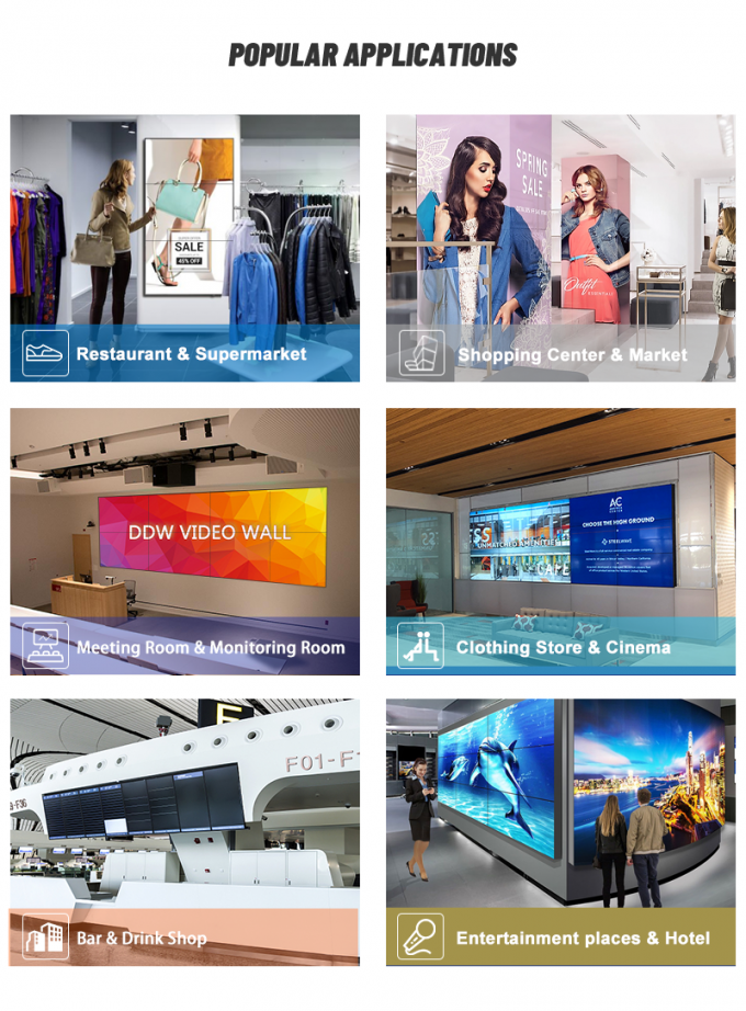 500nits bright sign LG video wall 4x4 multi display indoor led video ...
