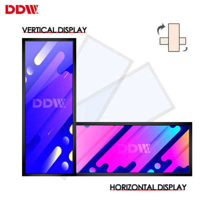 19 24 28 37 43 Inch Shop Wall Mount Narrow Shelf Advertising Screen Stretched Bar Lcd Display