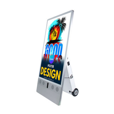 43inch Portable Outdoor IP65 Waterproof Battery Powered High Brightness Movable Advertising Board Media Player ADs Display