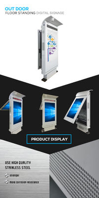 2500 Nits 1920x1080 Sunlight Viewable Display Outside Digital Signage Kiosk With Camera