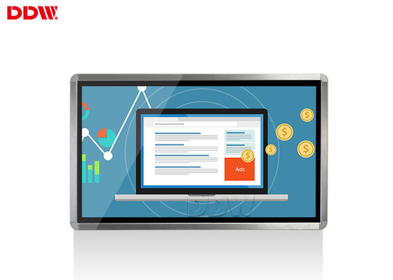 32 Inch Wall Mounted Advertising Display Totem / Horizontal Multi Dot Touchscreen