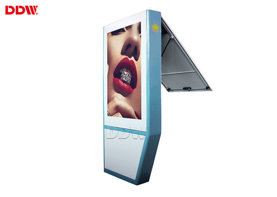 Waterproof Pure Outdoor Digital Signage Floor Stand Touch Screen 55" 3600 Watt