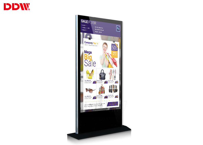 indoor 65 Inch high brightness LCD Module multi touch free standing kiosk DDW-AD6501SN
