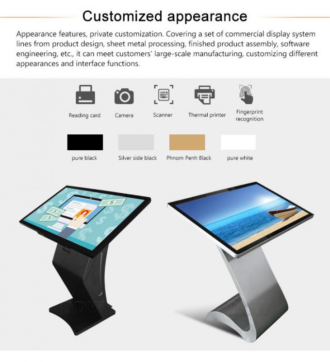 65 inch multi media interactive indoor touch screen kiosk display ...